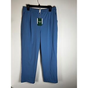 Halara Flex High Waisted Pleated Pants Blue Polyester Blend Women Size L NWT